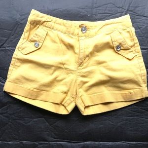 Youth girls trendy yellow shorts